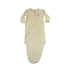 Baby Essentials Sage Green Ribbed Henley Sleeper Gown Pine Tree 3M (0948)